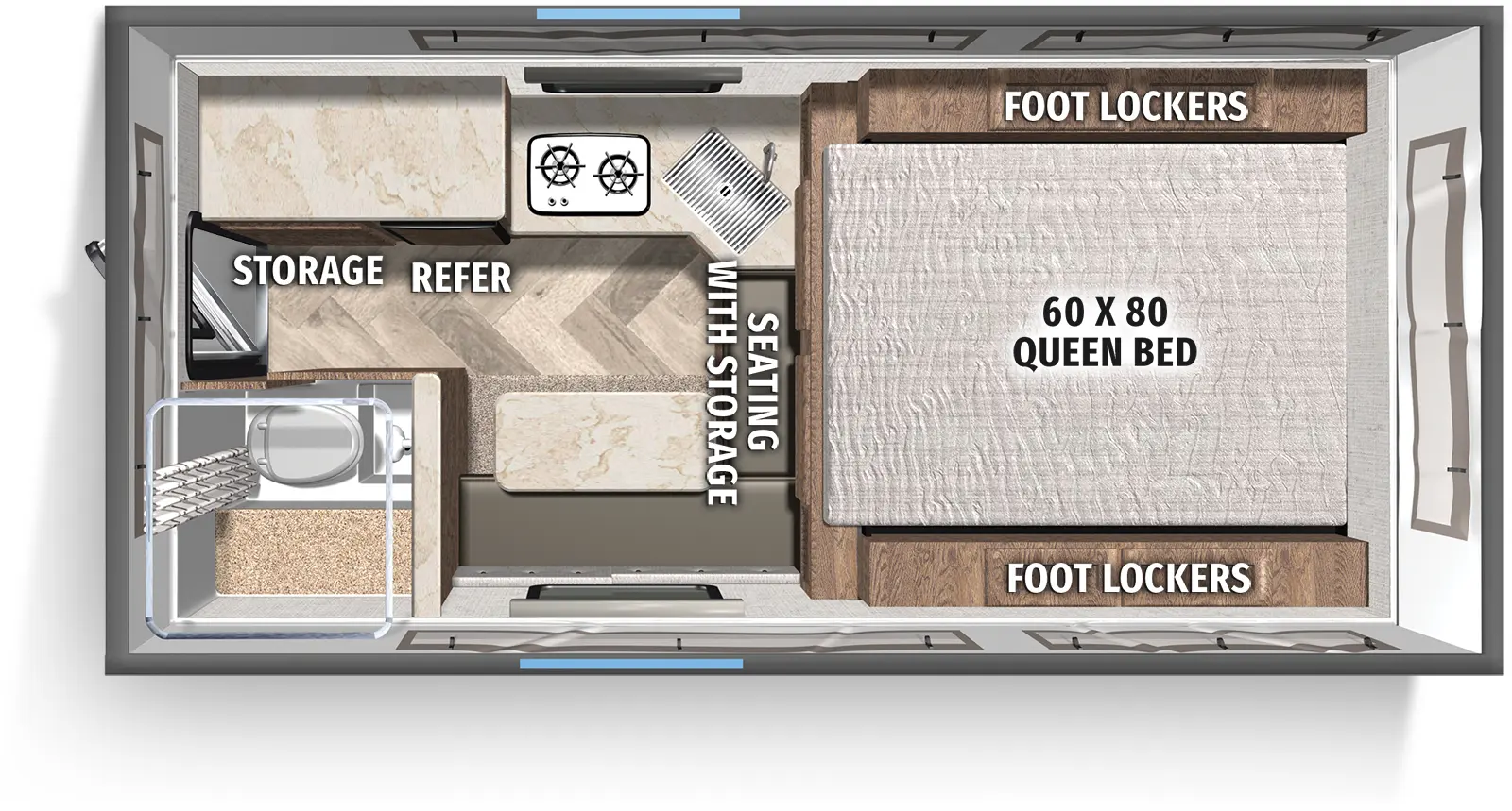 Real Lite Truck Camper SS-1608 Floorplan